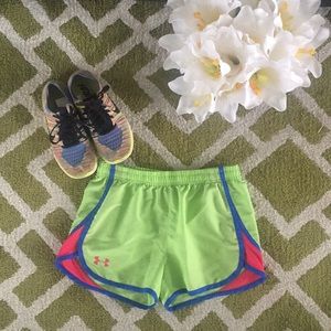 Colorful Under Armour running shorts